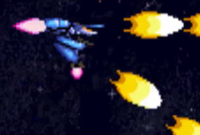 Player ship in Gerwalk mode